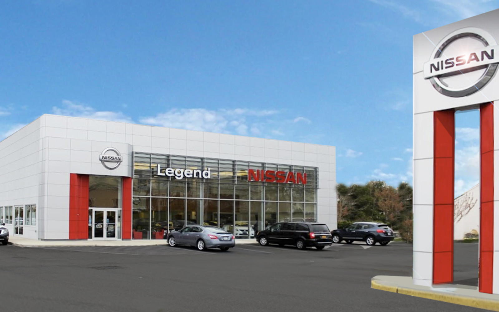 Legend Nissan dealership exterior in Syosset